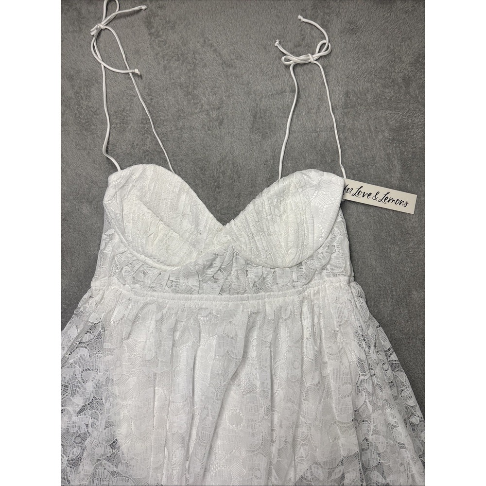 NWT For Love and Lemons Lorena Maxi Dress White Lace Size Small - Picture 3 of 15